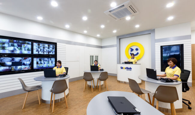 Customer service workspace inside office